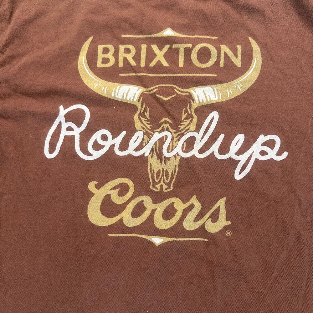 Brixton Roundup Coors Rodeo Brown T-Shirt Mens Large L